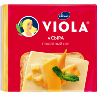 Сыр плавленый Viola Четыре сыра в ломтиках 50% 140г 1 шт