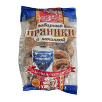 Пряники заварные глазированные сахарные с начинкой вареная сгущенка 0.3 кг. 1 шт
