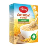 Хлопья Увелка Овсяные с отрубями 0.4кг 1 шт