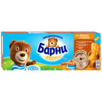 Пирожное бисквитное Медвежонок Барни вкус вареная сгущенка 5шт, упак 1 шт