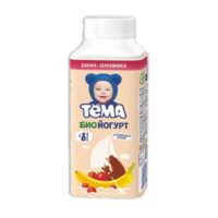 Биойогурт 2.8% тема банан-земляника, 0.21кг. 1 шт