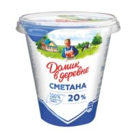 Сметана "Домик в Деревне", 20% 1 шт
