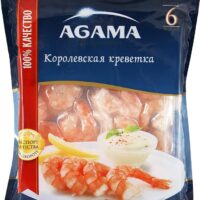 Креветки королевские варено-мороженые очищенные Agama 300г 1 шт