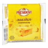 Плавленый сыр President Мааздам ломтевой 40% 150 г 1 шт