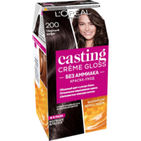 Стойкая краска-уход для волос Casting Creme Gloss без аммиака, оттенок 200, Черный кофе 1 шт