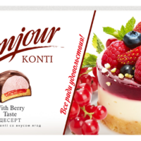 Десерт BONJOUR Konti со вкусом ягод, 232г 1 шт