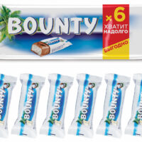 Шоколадный батончик Bounty молочный с кокосом 27,5 x 6 шт 1 шт