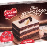 Торт бисквитный Три шоколада Русская нива 400г 1 шт