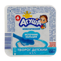 Творог Агуша 4.5% молочный 0.1кг БЗМЖ 1 шт