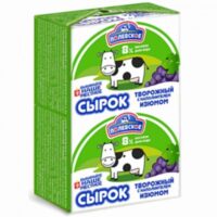 Сырок творожный 8% изюм "Полевское", 90гр 1 шт