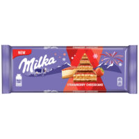 Шоколад молочный Milka Strawberry Cheesecake со вкусом чизкейка, клубничной начинкой и печеньем, 300 г 1 шт