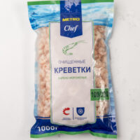 Креветки Metro Сhef 100/200 коктейльные очищенные вареные замороженные 1 кг 1 шт