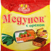 Конфеты глазированные Медунок с орехом 202гр Славянка 1 шт