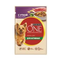 Корм ONE MINI для активных собак Утка&Паста&Зеленая Фасоль в подливе 85г 1 шт