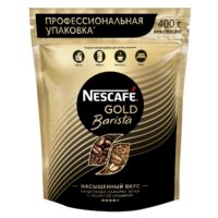 Кофе Nescafe Gold Barista растворимый сублимированный с добавлением натурального жареного молотого 400 г 1 шт