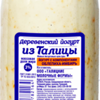 Питьевой йогурт Из Талицы Деревенский облепиха-имбирь 3% 350 г 1 шт