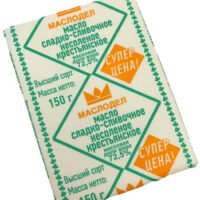 Масло сладко-сливочное крестьянское 72.5% 150г Маслодел БЗМЖ 1 шт