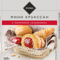 Круассаны мини с клубникой Rioba, 200г 1 шт
