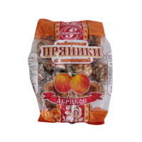 Пряники заварные глазированные сахарные с начинкой абрикос 300г 1 шт