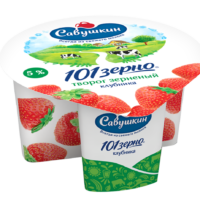 Творог зерненый Савушкин 101 зерно клубника 5% 130 г 1 шт