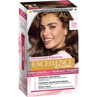 Стойкая крем-краска для волос L'Oreal Paris Excellence, оттенок 5.00, Светло-каштановый 1 шт