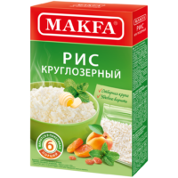Рис Makfa круглозерный шлифованный в пакетах для варки 80 г х 5 шт 1 шт