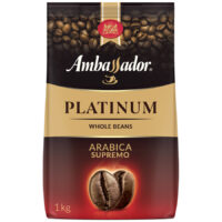 Кофе Ambassador Platinum натуральный жареный в зернах, 1 кг 1 шт
