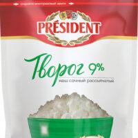 Творог President Рассыпчатый 9% 900 г 1 шт