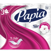 Бумага туалетная Papia 3 слоя 12 рулонов Белая 1 шт