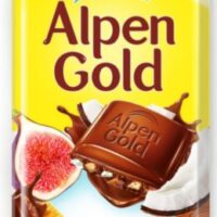 Шоколад Alpen Gold молочный c сушеным инжиром кокосовой стружкой и соленым крекером 85г 1 шт