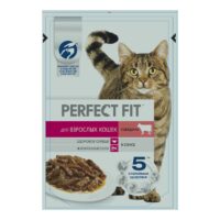 Влажный корм Perfect Fit Говядина в соусе для взрослых кошек 75 г 1 шт