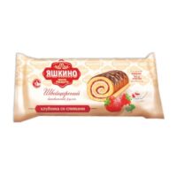 Рулет Яшкино клубника со сливками 0.2кг 1 шт