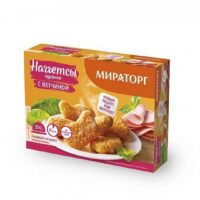 Наггетсы куриные Мираторг с ветчиной замороженные 300 г 1 шт