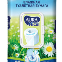 Влажная туалетная бумага AURA NICE с крышкой 72шт 1 шт