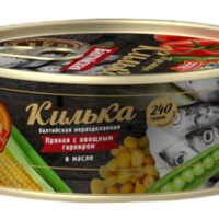 Килька Сохраним традиции балтийская неразделанная с овощным гарниром в масле пряная 240 г 1 шт