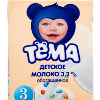 Молоко 3.2% Тема обогащённое 0.2л БЗМЖ 1 шт
