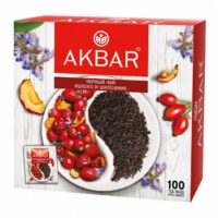 Фруктовый чай Akbar Яблоко и шиповник в пакетиках 1,5 г х 100 шт 1 шт