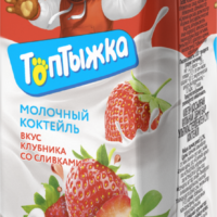Коктейль молочный ультрапастеризованный ТОПТЫЖКА Клубника со сливками 3,2%, без змж, 200г 1 шт