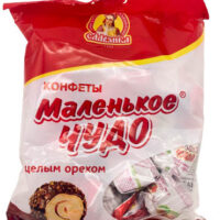 Конфеты вафельные глазирированные Маленькое чудо сливочные с целым орехом 206г 1 шт