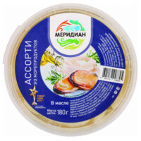 Ассорти из морепродуктов в масле Меридиан 180г 1 шт