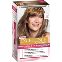 Стойкая крем-краска для волос L'Oreal Paris Excellence, оттенок 7.1, Русый пепельный 1 шт