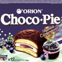 Пирожное ORION Choco Pie черная смородина, 360г 1 шт