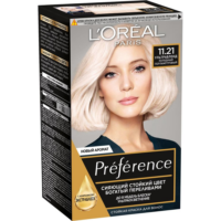 Стойкая краска для волос L'Oreal Paris Preference, оттенок 11.21, Ультраблонд 1 шт