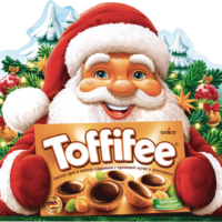 Конфеты Toffifee Новогодний рукав Санта с лесным орехом 125г 1 шт