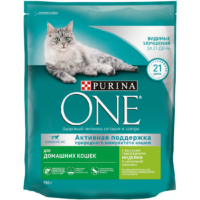 Корм ONE для домашних кошек Индейка 750г 1 шт