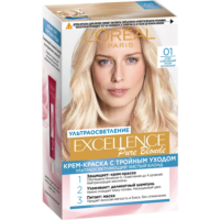 Стойкая крем-краска для волос L'Oreal Paris Excellence, оттенок 01, Суперосветляющий русый натуральный 1 шт
