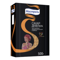 Сахар Мистраль Demerara тростниковый нерафинированный кусковой 500 г 1 шт