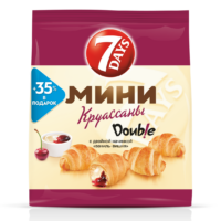 Мини круассаны 7DAYS c двойной начинкой ваниль-вишня, 300г 1 шт