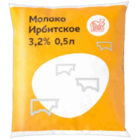 Молоко ирбитское питьевое пастеризованное 3.2%, 0.5л., БЗМЖ 1 шт