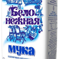 Мука БЕЛО-НЕЖНАЯ пшеничная хлебопекарная высший сорт, 2 кг 1 шт